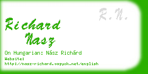 richard nasz business card
