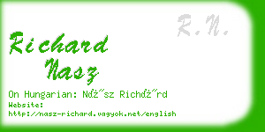 richard nasz business card